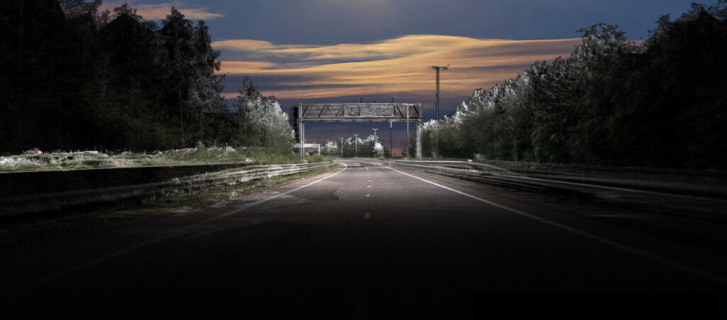 Mobile mapping road survey 3D image