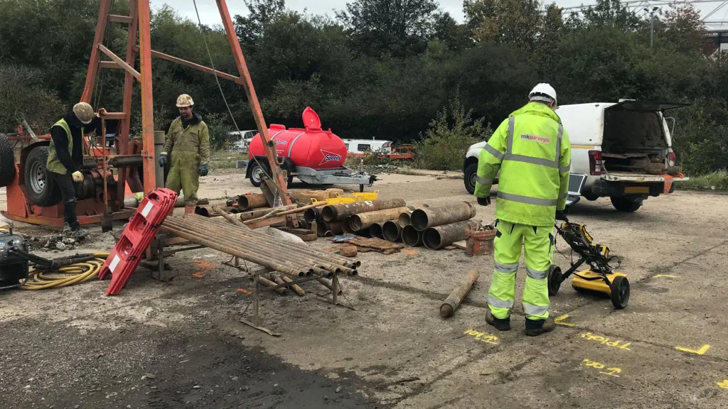 Ground Penetrating Radar being used for a clearance survey of a building site